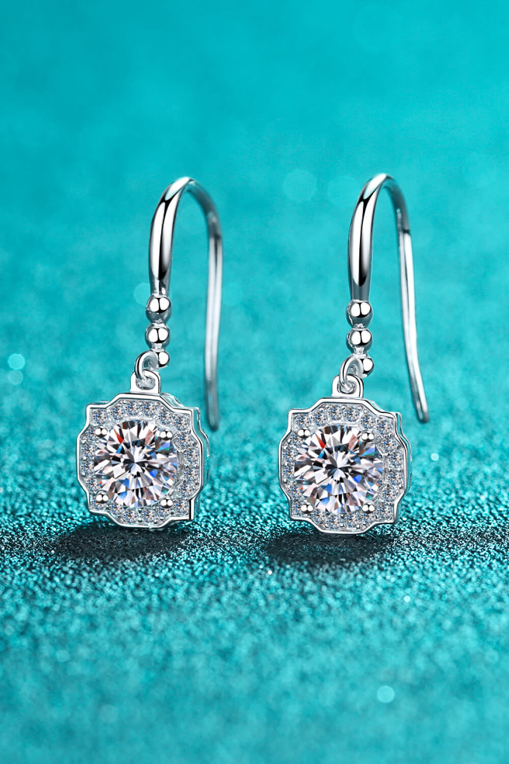 925 Sterling Silver Moissanite Hook Earrings-Trendsi-Silver-One Size-[option4]-[option5]-[option6]-[option7]-[option8]-Shop-Boutique-Clothing-for-Women-Online