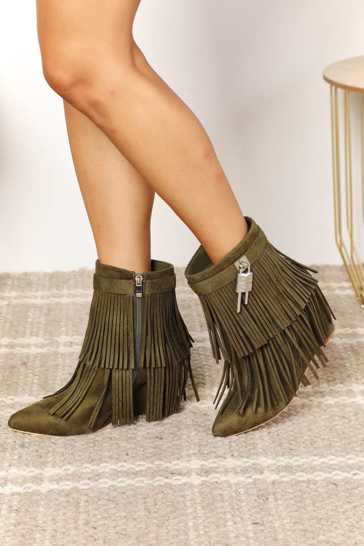 Legend Women's Tassel Wedge Heel Ankle Booties-Trendsi-Olive-6-[option4]-[option5]-[option6]-[option7]-[option8]-Shop-Boutique-Clothing-for-Women-Online