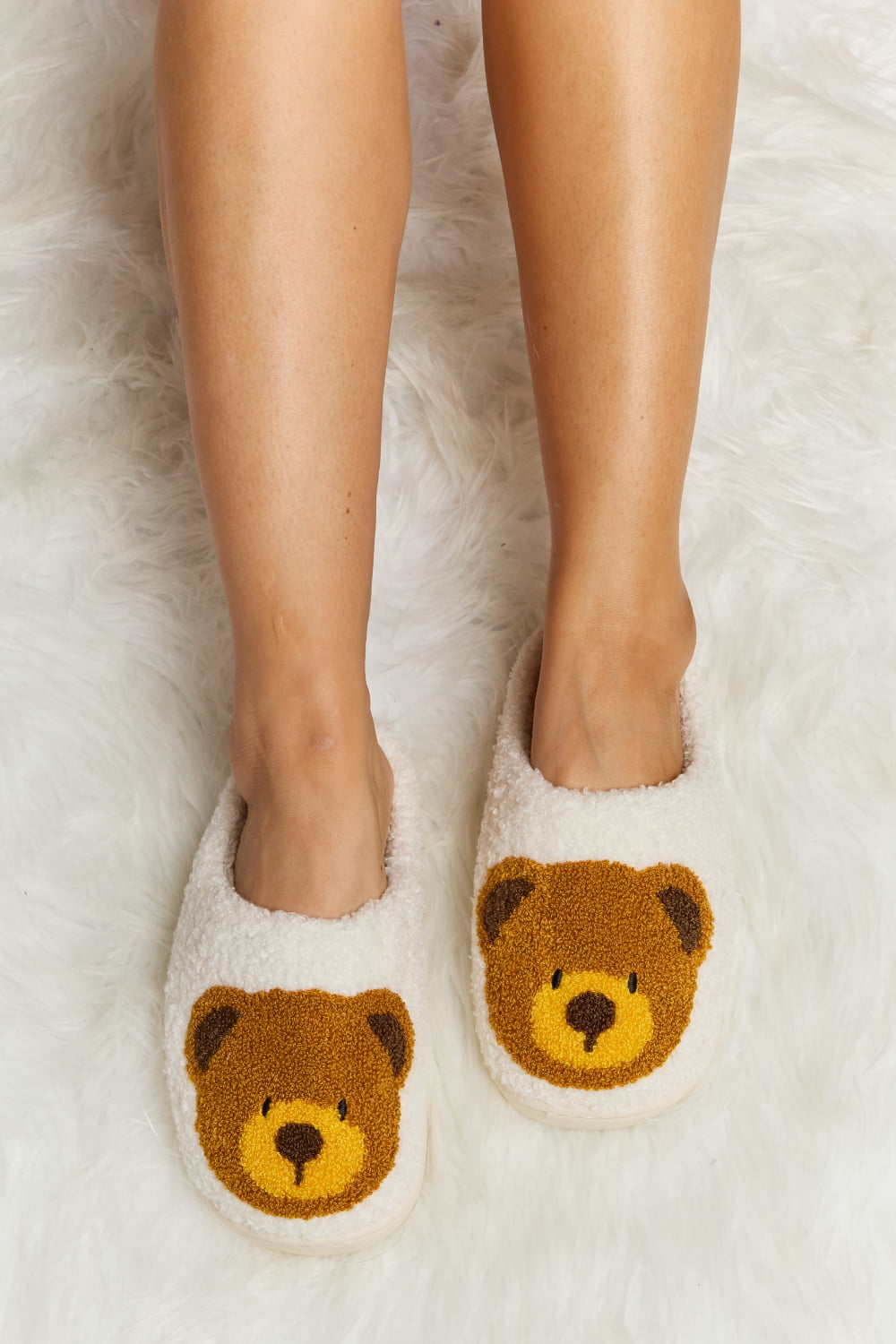 Melody Teddy Bear Print Plush Slide Slippers-Trendsi-[option4]-[option5]-[option6]-[option7]-[option8]-Shop-Boutique-Clothing-for-Women-Online