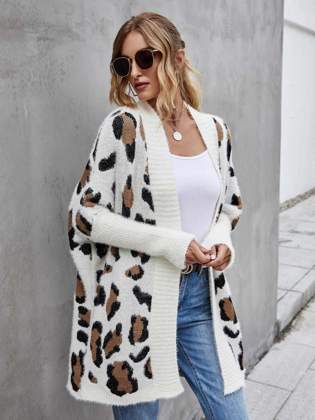 Leopard Pattern Fuzzy Cardigan-Trendsi-[option4]-[option5]-[option6]-[option7]-[option8]-Shop-Boutique-Clothing-for-Women-Online