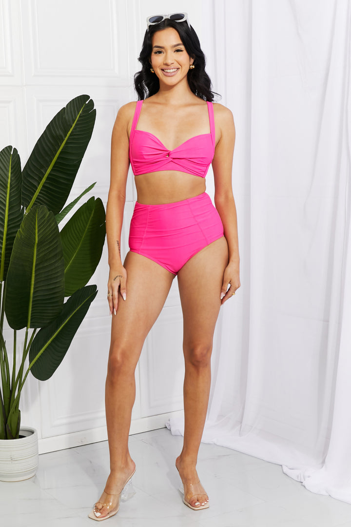 Marina West Swim Take A Dip Twist High-Rise Bikini in Pink-Trendsi-[option4]-[option5]-[option6]-[option7]-[option8]-Shop-Boutique-Clothing-for-Women-Online