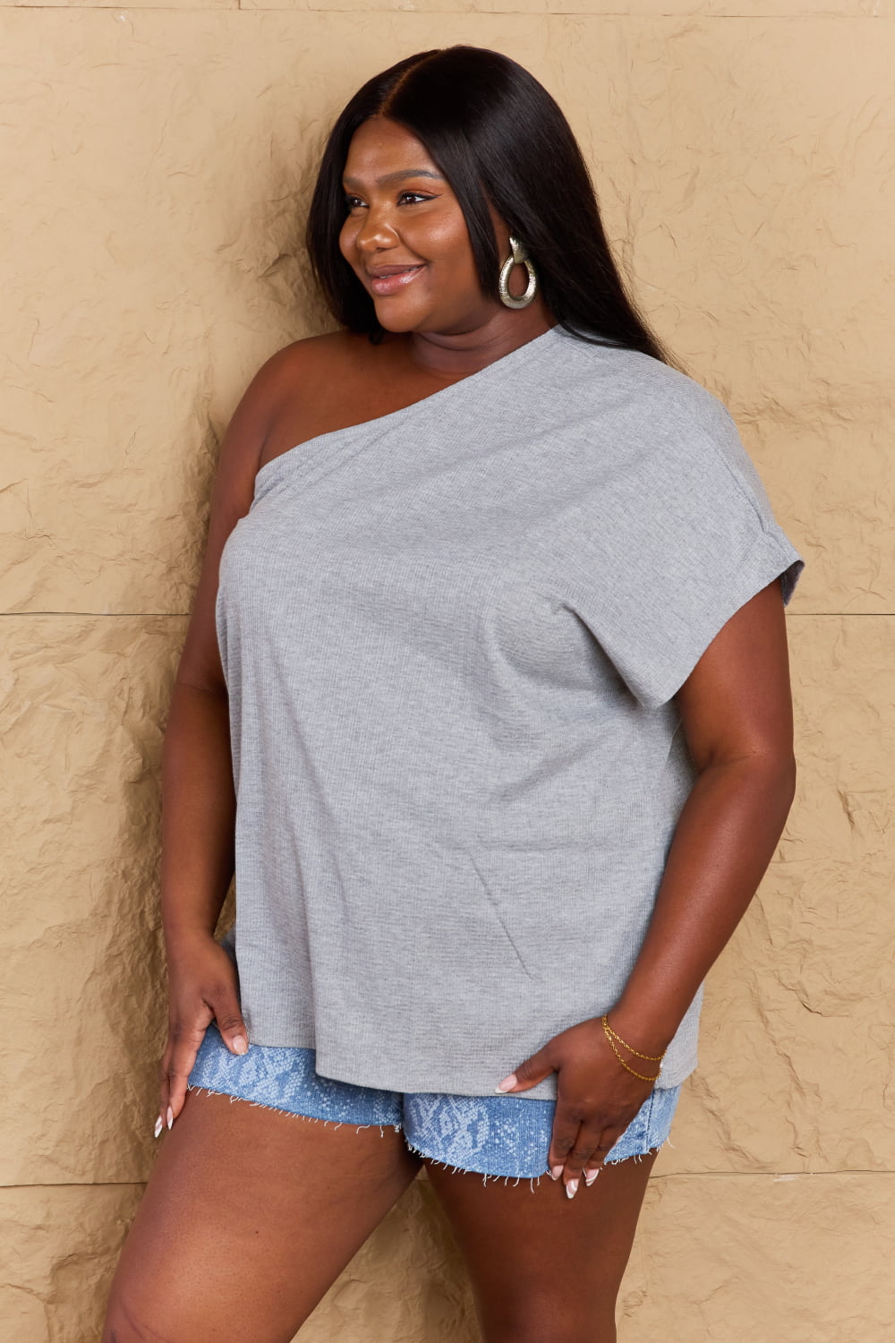 Ninexis in My Groove One Shoulder Loose Top-Trendsi-[option4]-[option5]-[option6]-[option7]-[option8]-Shop-Boutique-Clothing-for-Women-Online