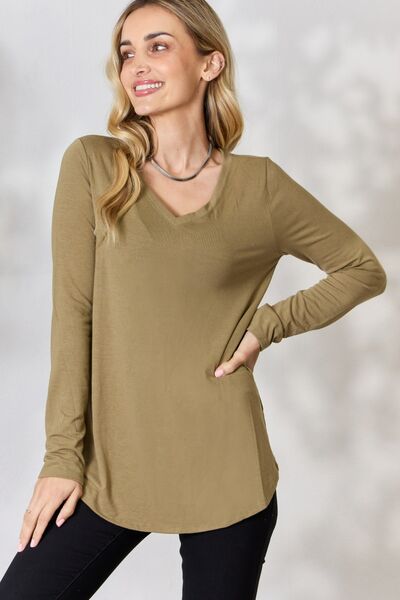 Zenana V-Neck Long Sleeve T-Shirt-Trendsi-[option4]-[option5]-[option6]-[option7]-[option8]-Shop-Boutique-Clothing-for-Women-Online