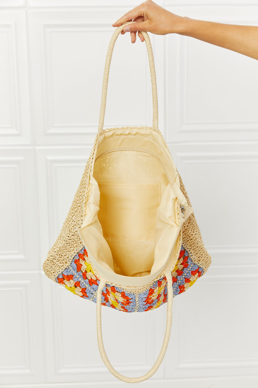 Fame Off The Coast Straw Tote Bag-Trendsi-Ivory-One Size-[option4]-[option5]-[option6]-[option7]-[option8]-Shop-Boutique-Clothing-for-Women-Online