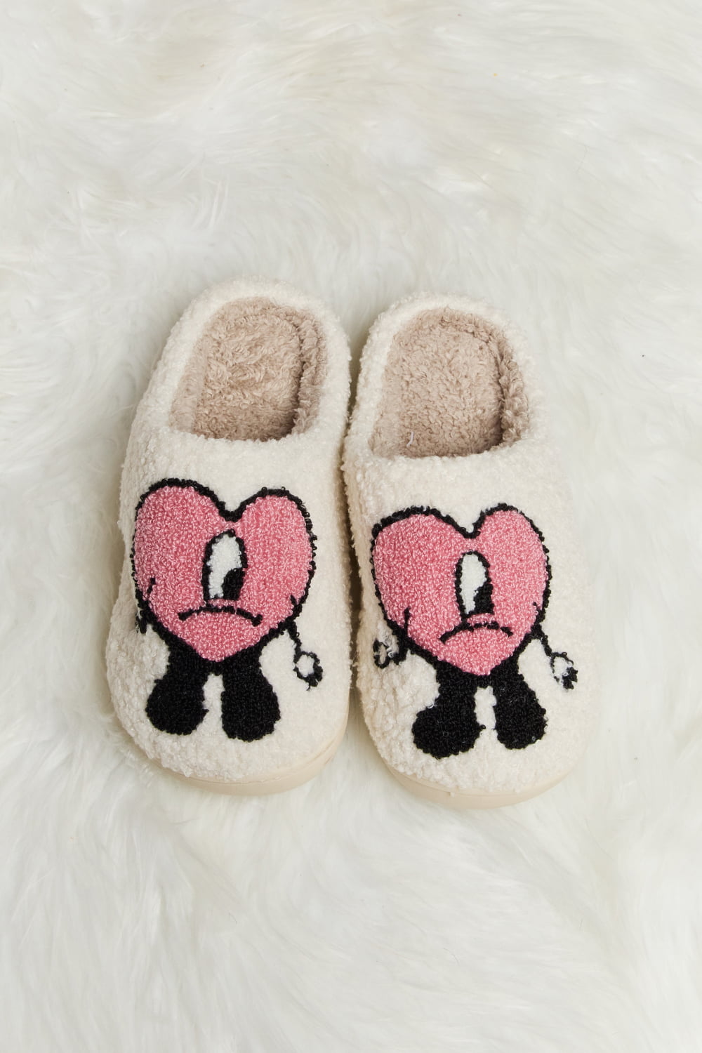 Melody Love Heart Print Plush Slippers-Trendsi-[option4]-[option5]-[option6]-[option7]-[option8]-Shop-Boutique-Clothing-for-Women-Online