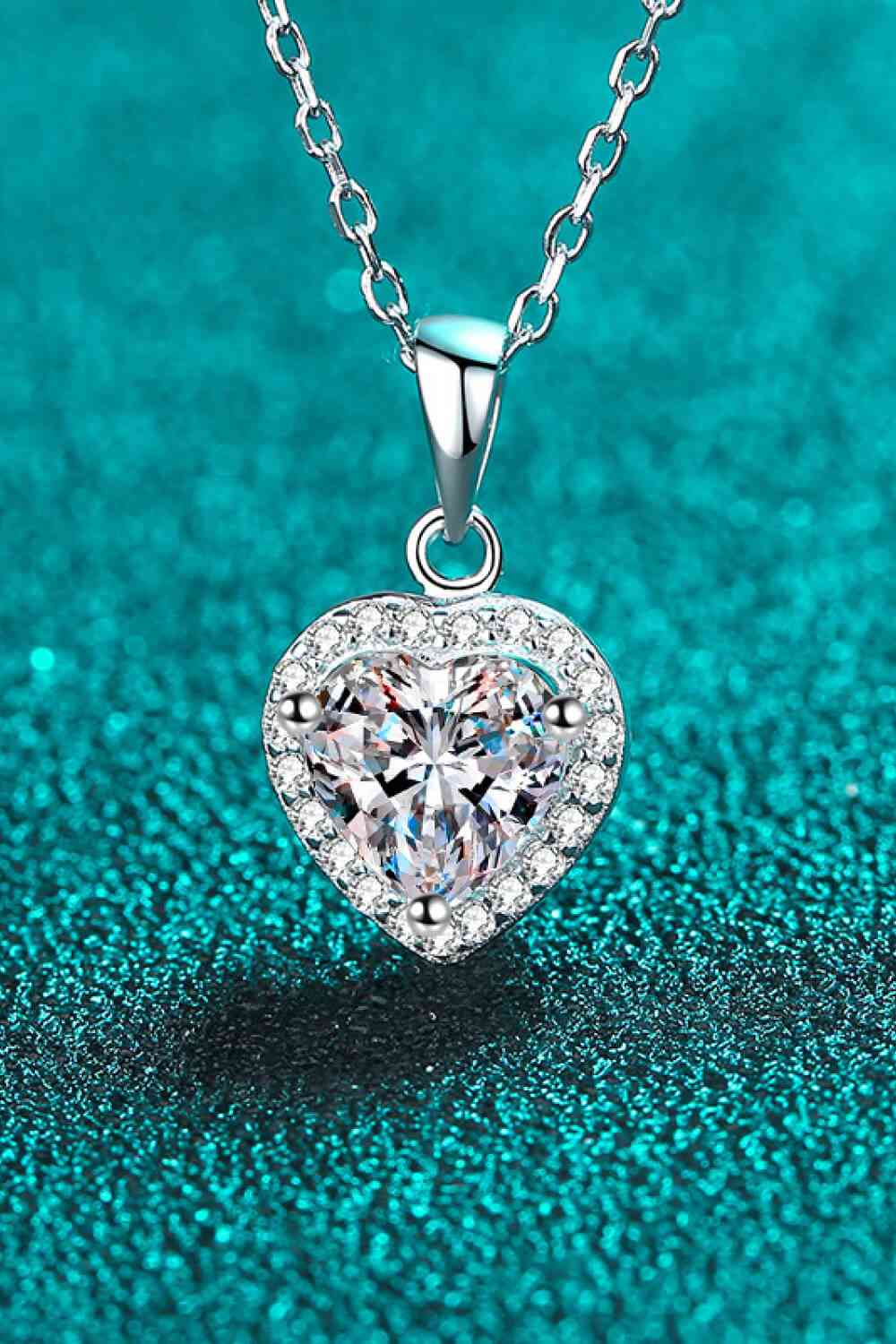 1 Carat Moissanite Heart Pendant Chain Necklace-Trendsi-Silver-One Size-[option4]-[option5]-[option6]-[option7]-[option8]-Shop-Boutique-Clothing-for-Women-Online