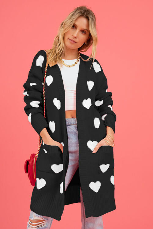 Lovestruck Heart Open Front Cardigan with Pockets-Trendsi-[option4]-[option5]-[option6]-[option7]-[option8]-Shop-Boutique-Clothing-for-Women-Online