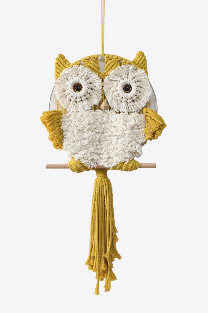 Hand-Woven Tassel Owl Macrame Wall Hanging-Trendsi-Sherbet-One Size-[option4]-[option5]-[option6]-[option7]-[option8]-Shop-Boutique-Clothing-for-Women-Online