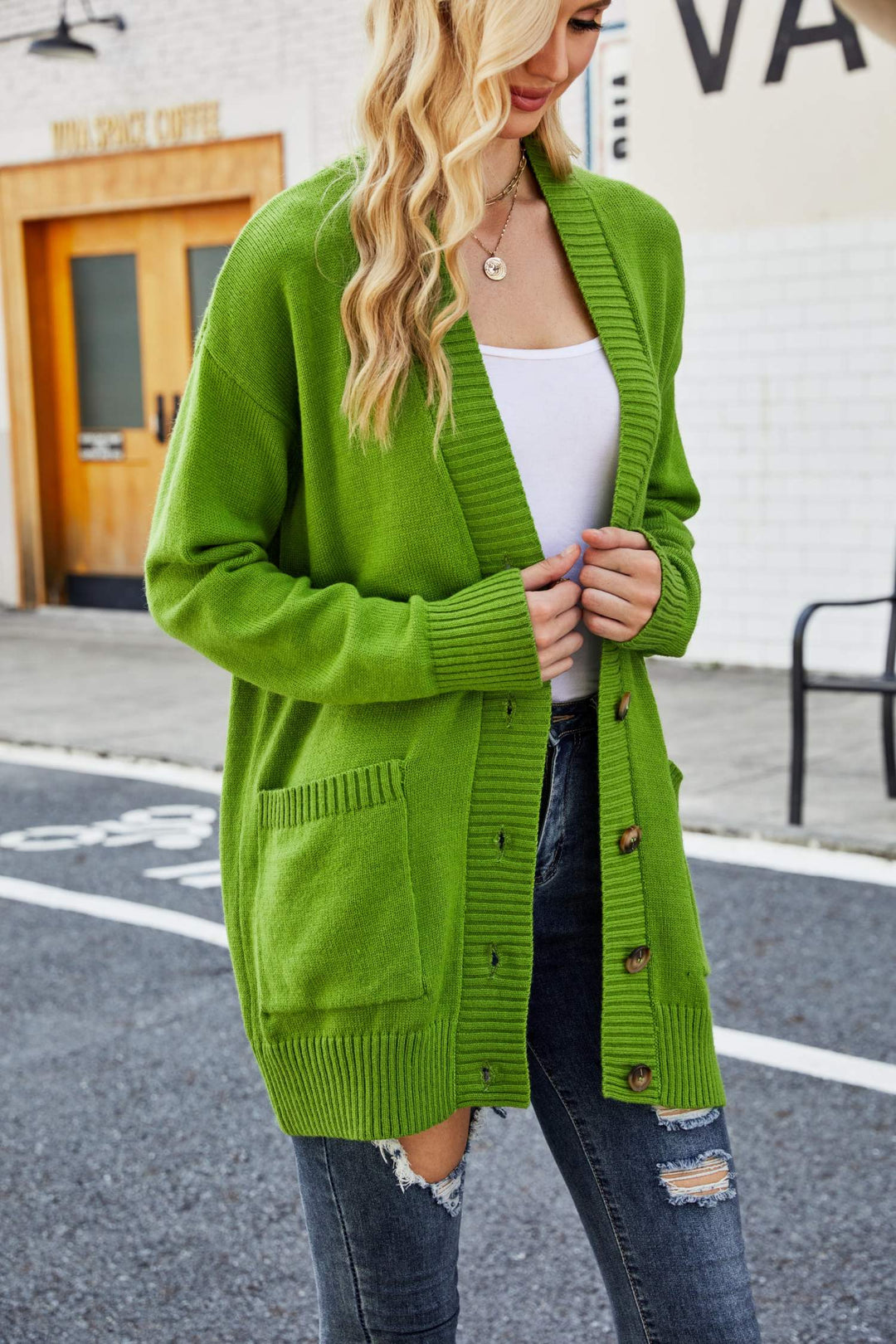 Double Take Ribbed Trim Dropped Shoulder Pocketed Cardigan-Trendsi-[option4]-[option5]-[option6]-[option7]-[option8]-Shop-Boutique-Clothing-for-Women-Online