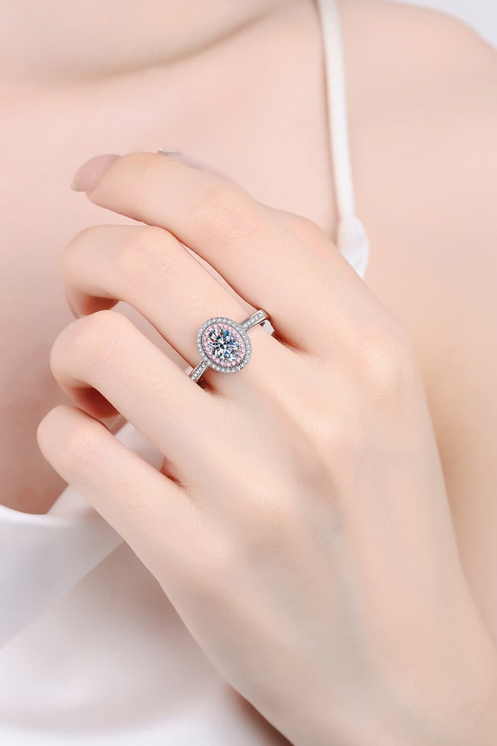 1 Carat Moissanite 925 Sterling Silver Halo Ring-Trendsi-[option4]-[option5]-[option6]-[option7]-[option8]-Shop-Boutique-Clothing-for-Women-Online