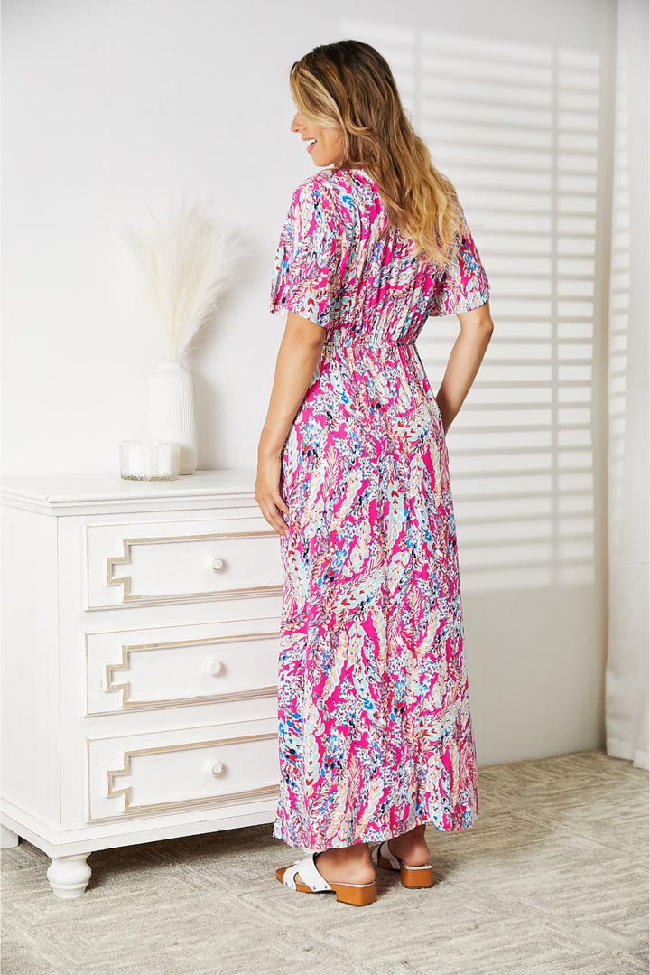 Double Take Multicolored V-Neck Maxi Dress-Trendsi-[option4]-[option5]-[option6]-[option7]-[option8]-Shop-Boutique-Clothing-for-Women-Online