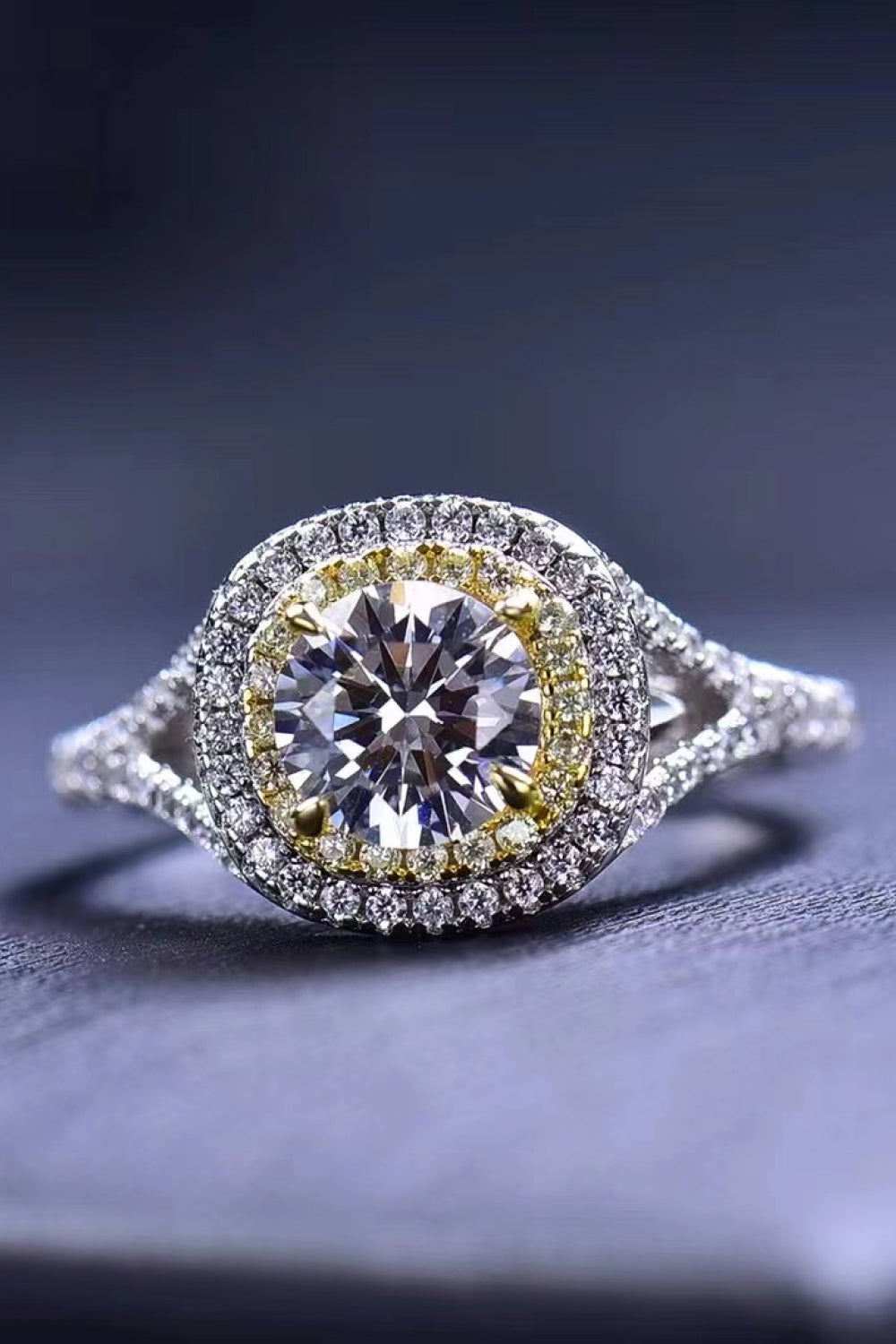 Two-Tone 1 Carat Moissanite Ring-Trendsi-Yellow/White-4-[option4]-[option5]-[option6]-[option7]-[option8]-Shop-Boutique-Clothing-for-Women-Online