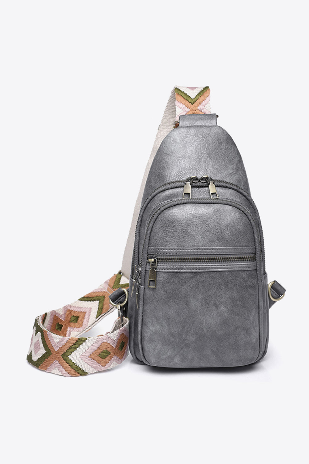 It's Your Time PU Leather Sling Bag-Trendsi-Mid Gray-One Size-[option4]-[option5]-[option6]-[option7]-[option8]-Shop-Boutique-Clothing-for-Women-Online