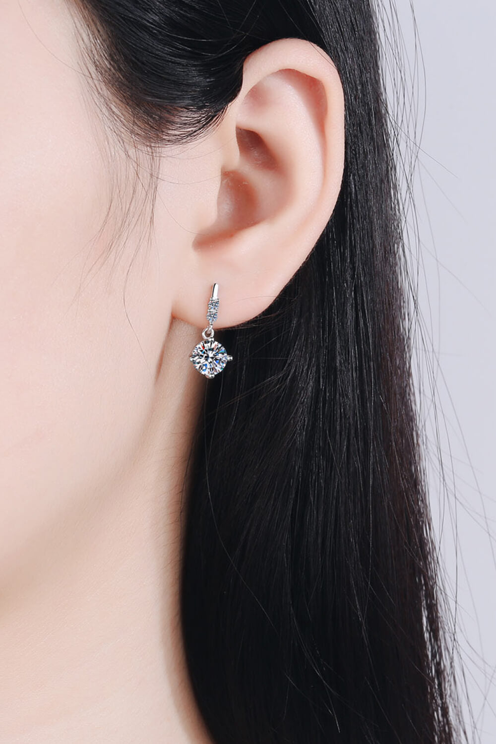 1 Carat Moissanite Drop Earrings-Trendsi-Silver-One Size-[option4]-[option5]-[option6]-[option7]-[option8]-Shop-Boutique-Clothing-for-Women-Online