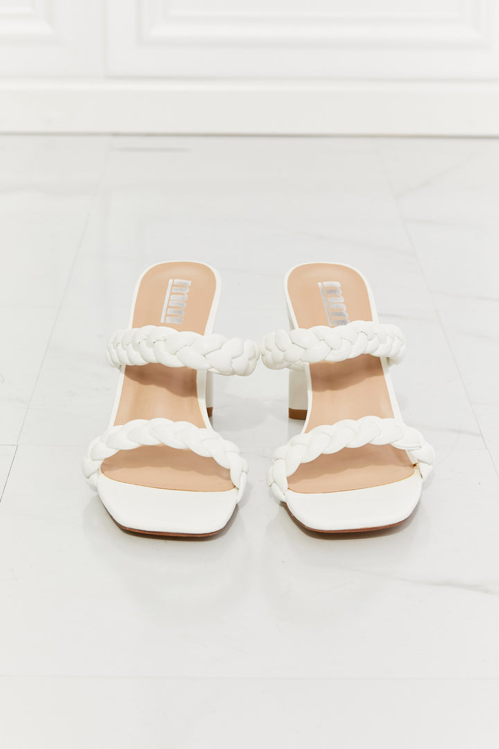 MMShoes In Love Double Braided Block Heel Sandal in White-Trendsi-[option4]-[option5]-[option6]-[option7]-[option8]-Shop-Boutique-Clothing-for-Women-Online