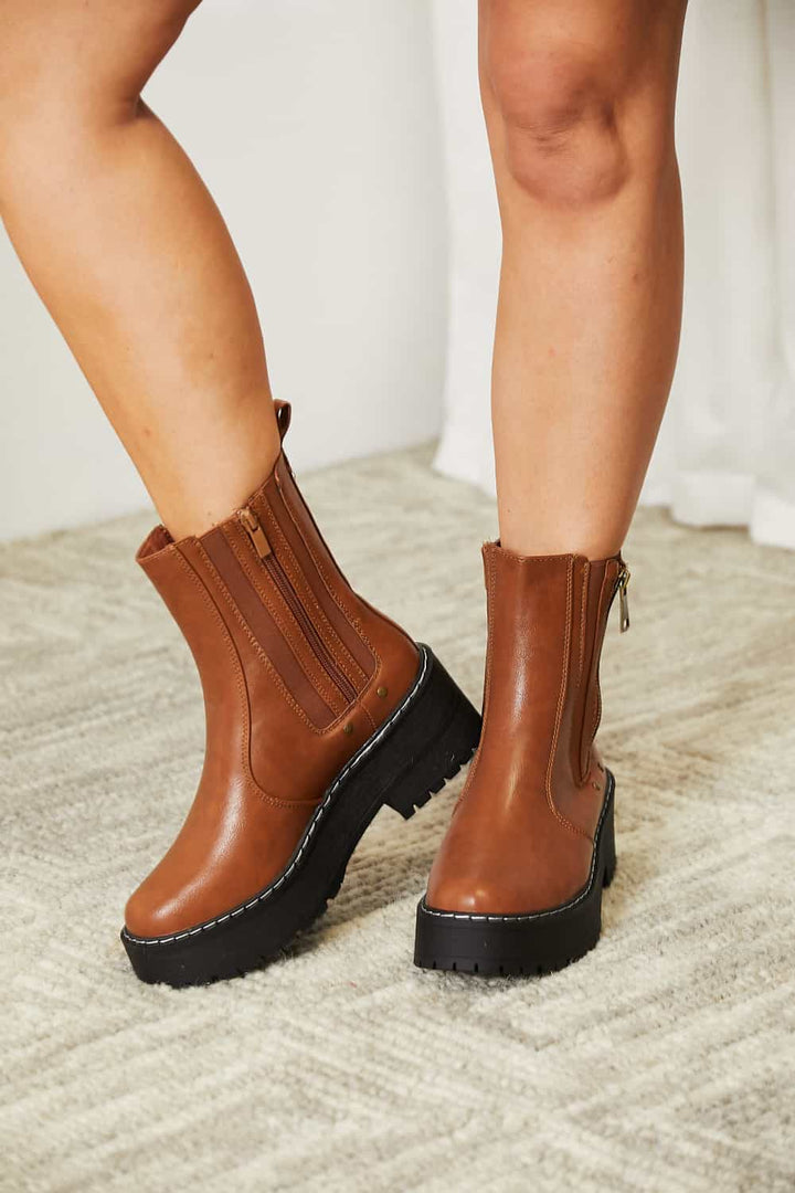 Forever Link Side Zip Platform Boots-Trendsi-[option4]-[option5]-[option6]-[option7]-[option8]-Shop-Boutique-Clothing-for-Women-Online