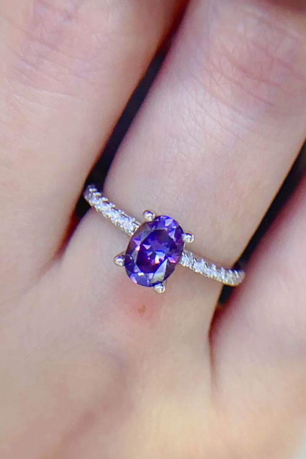 1 Carat Purple Moissanite 4-Prong Ring-Trendsi-[option4]-[option5]-[option6]-[option7]-[option8]-Shop-Boutique-Clothing-for-Women-Online