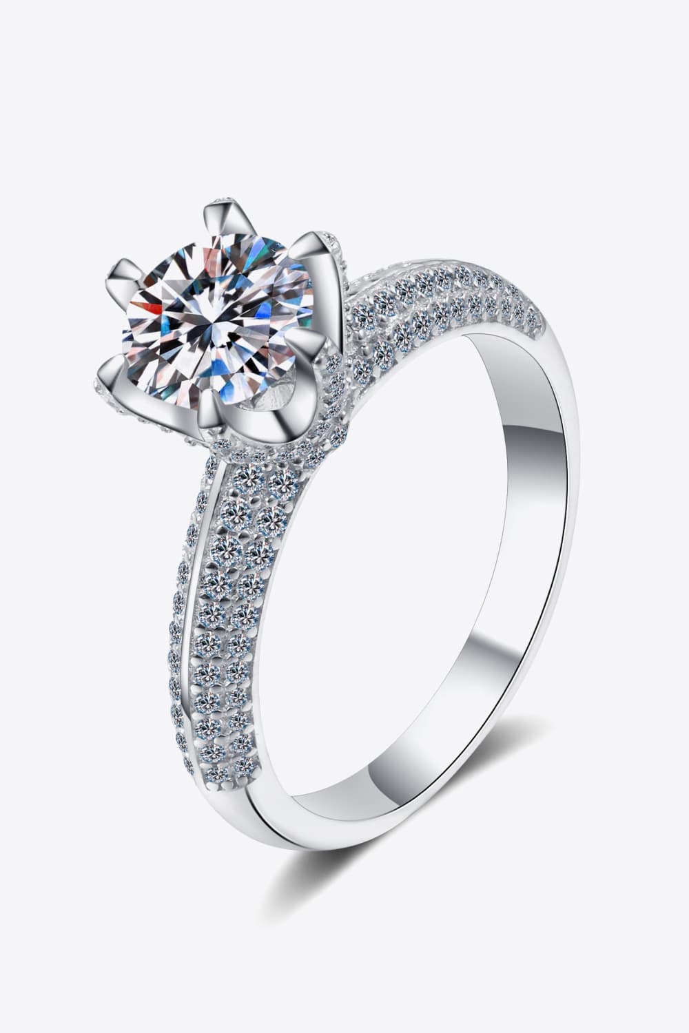 2 Carat Moissanite 925 Sterling Silver Side Stone Ring-Trendsi-[option4]-[option5]-[option6]-[option7]-[option8]-Shop-Boutique-Clothing-for-Women-Online