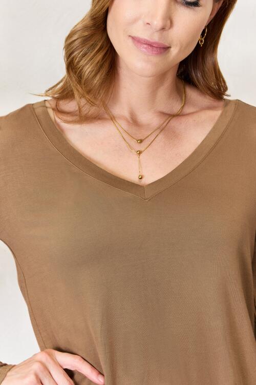 Zenana Long Sleeve V-Neck Top-Trendsi-[option4]-[option5]-[option6]-[option7]-[option8]-Shop-Boutique-Clothing-for-Women-Online