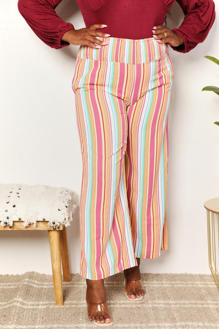 Double Take Striped Smocked Waist Pants with Pockets-Trendsi-[option4]-[option5]-[option6]-[option7]-[option8]-Shop-Boutique-Clothing-for-Women-Online