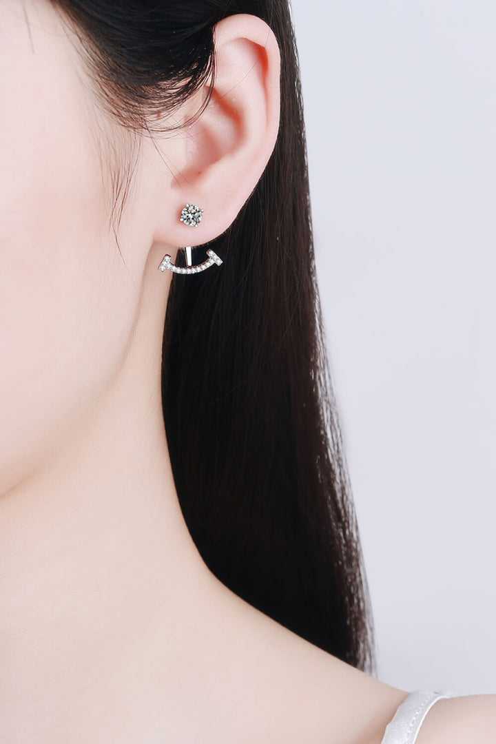 Two Ways To Wear Moissanite Earrings-Trendsi-Silver-One Size-[option4]-[option5]-[option6]-[option7]-[option8]-Shop-Boutique-Clothing-for-Women-Online