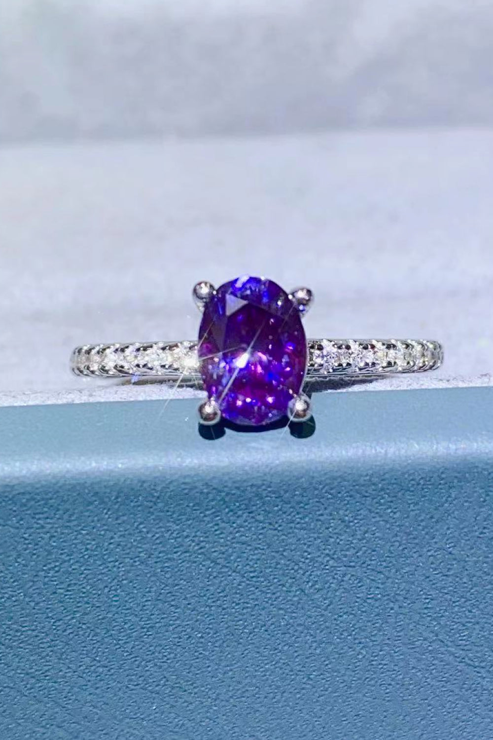 1 Carat Purple Moissanite 4-Prong Ring-Trendsi-[option4]-[option5]-[option6]-[option7]-[option8]-Shop-Boutique-Clothing-for-Women-Online