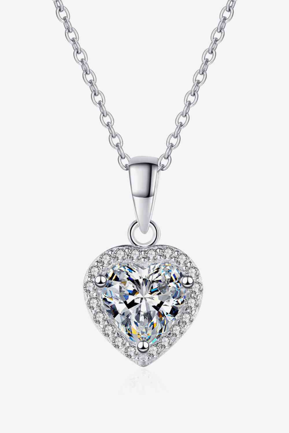 1 Carat Moissanite Heart Pendant Chain Necklace-Trendsi-Silver-One Size-[option4]-[option5]-[option6]-[option7]-[option8]-Shop-Boutique-Clothing-for-Women-Online