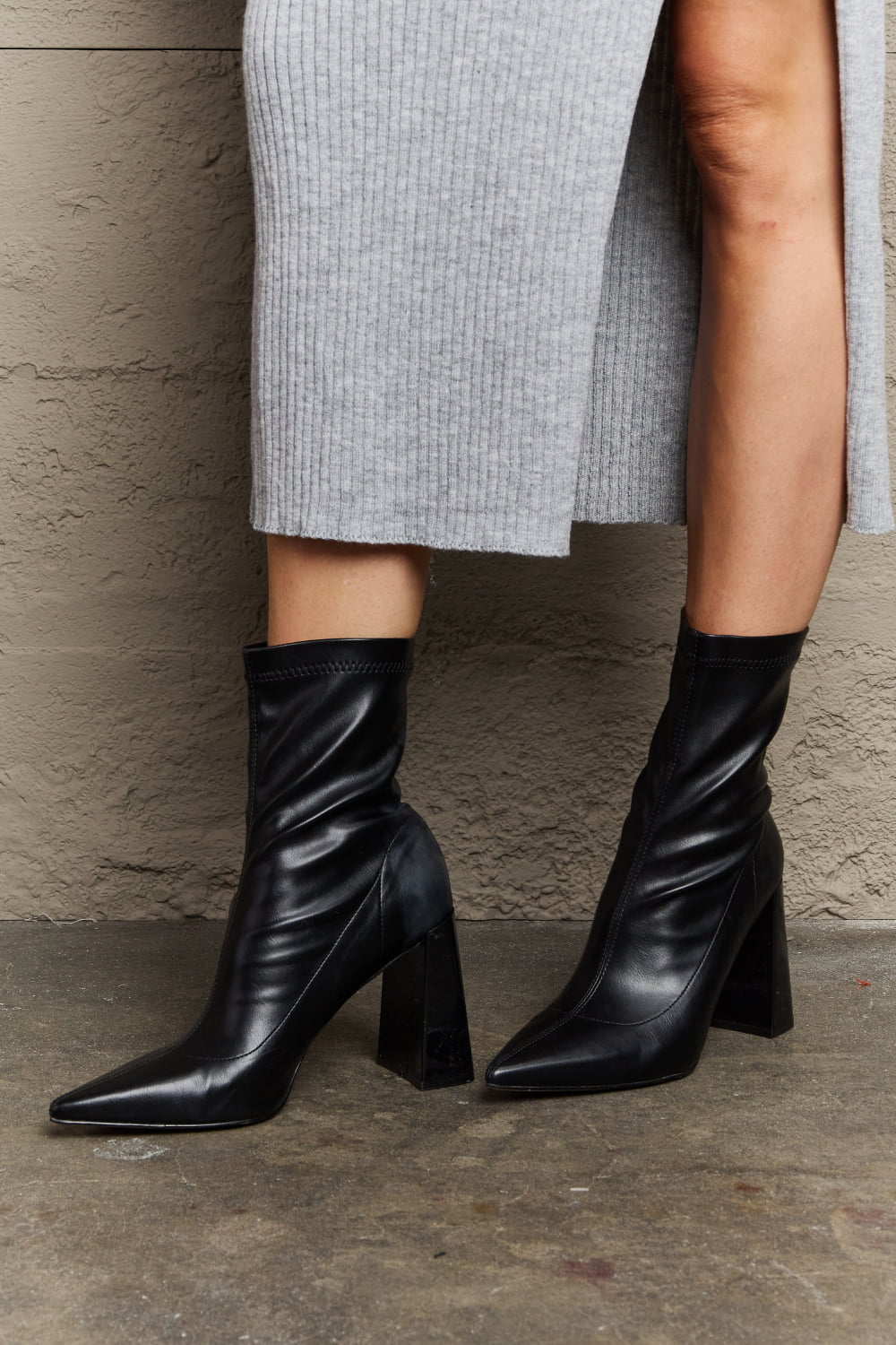 Weeboo Stacy Block Heel Sock Boots-Trendsi-[option4]-[option5]-[option6]-[option7]-[option8]-Shop-Boutique-Clothing-for-Women-Online