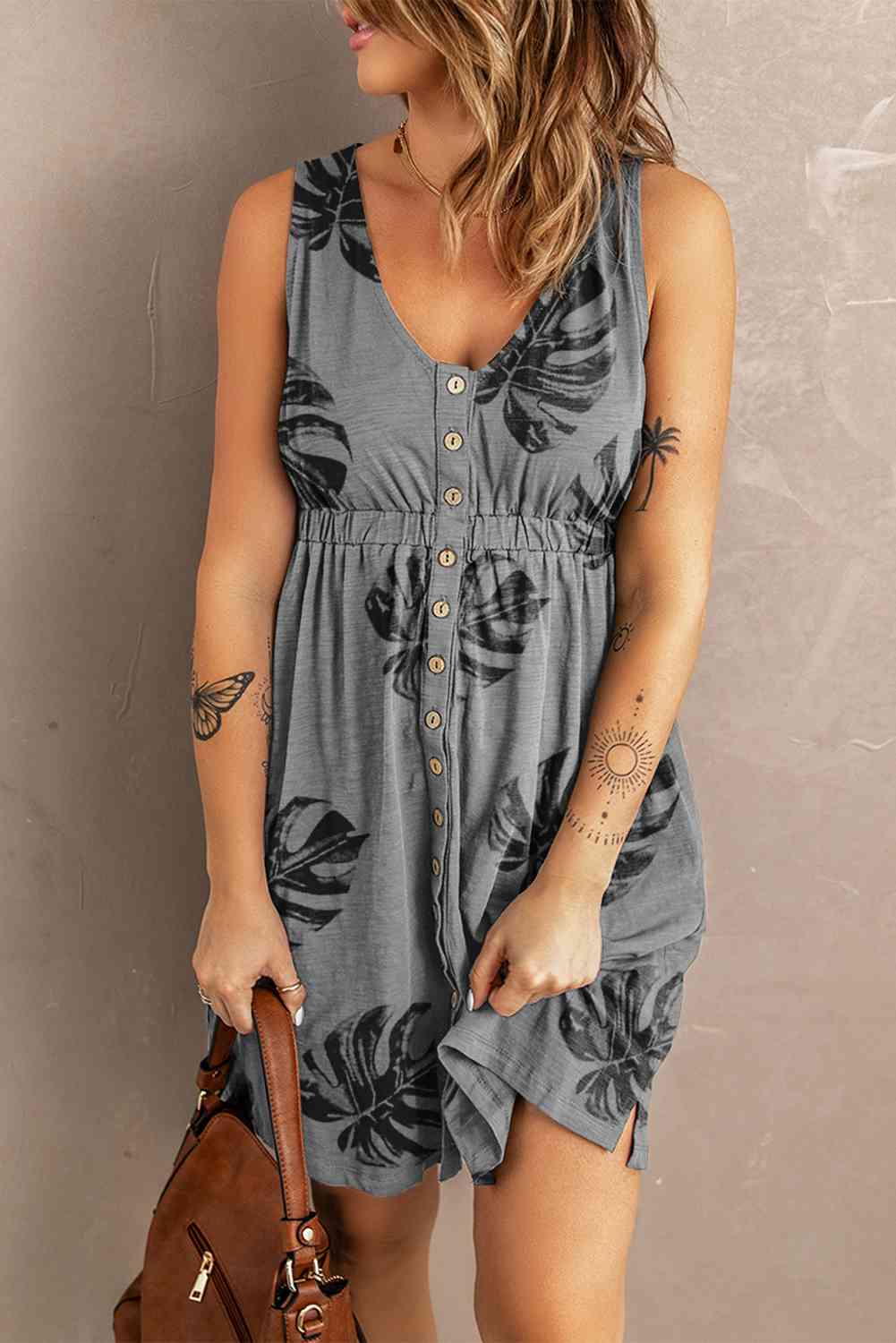 Ella Magic Print Button Down Sleeveless Dress-Trendsi-[option4]-[option5]-[option6]-[option7]-[option8]-Shop-Boutique-Clothing-for-Women-Online