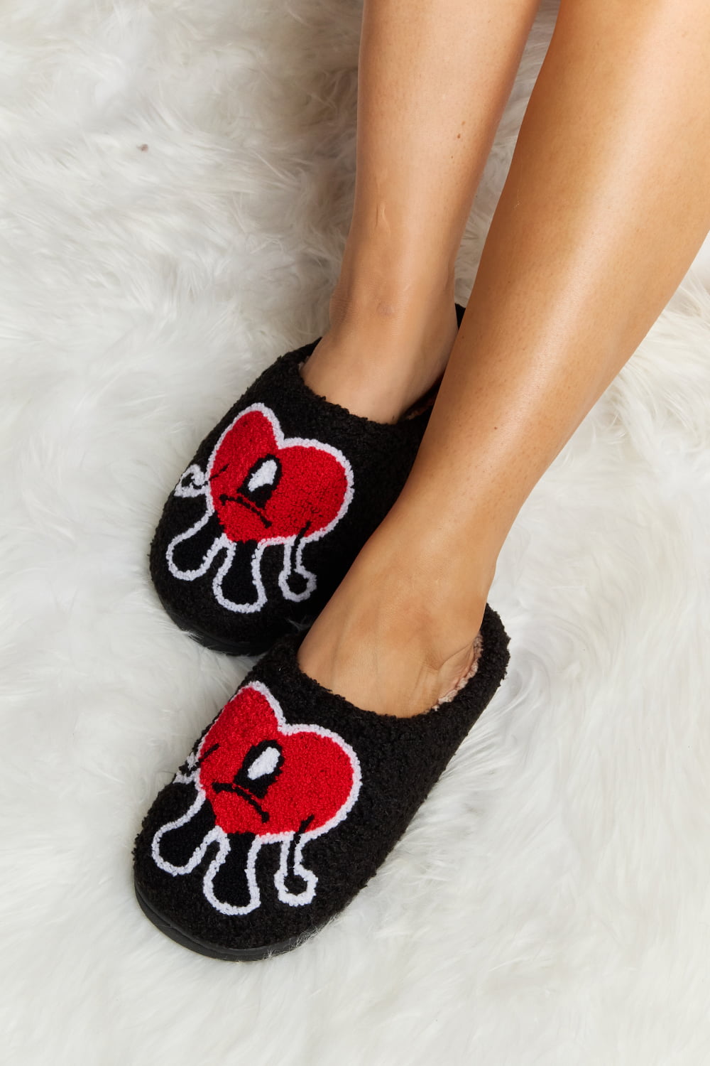 Melody Love Heart Print Plush Slippers-Trendsi-[option4]-[option5]-[option6]-[option7]-[option8]-Shop-Boutique-Clothing-for-Women-Online