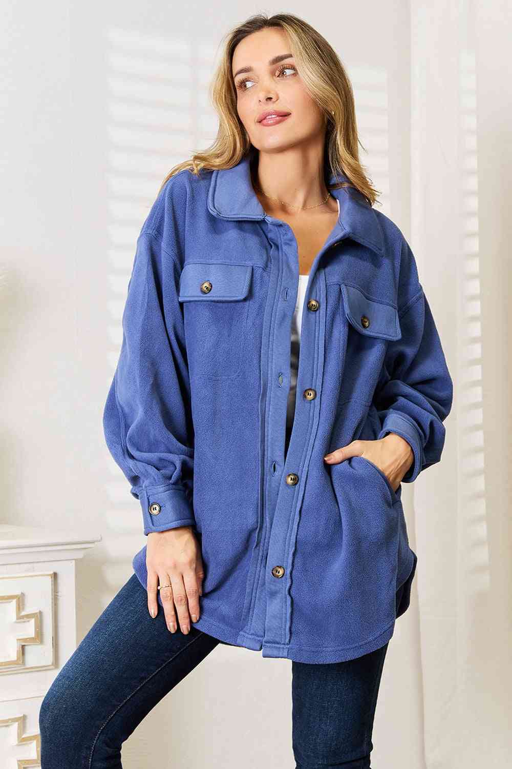Heimish Cozy Girl Button Down Shacket-Trendsi-Dusty Blue-S-[option4]-[option5]-[option6]-[option7]-[option8]-Shop-Boutique-Clothing-for-Women-Online