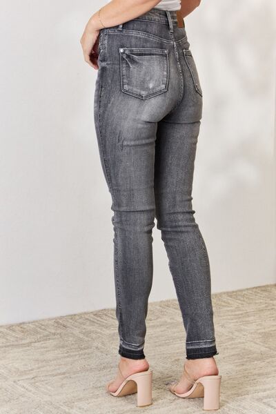 Judy Blue High Waist Tummy Control Release Hem Skinny Jeans-Trendsi-[option4]-[option5]-[option6]-[option7]-[option8]-Shop-Boutique-Clothing-for-Women-Online