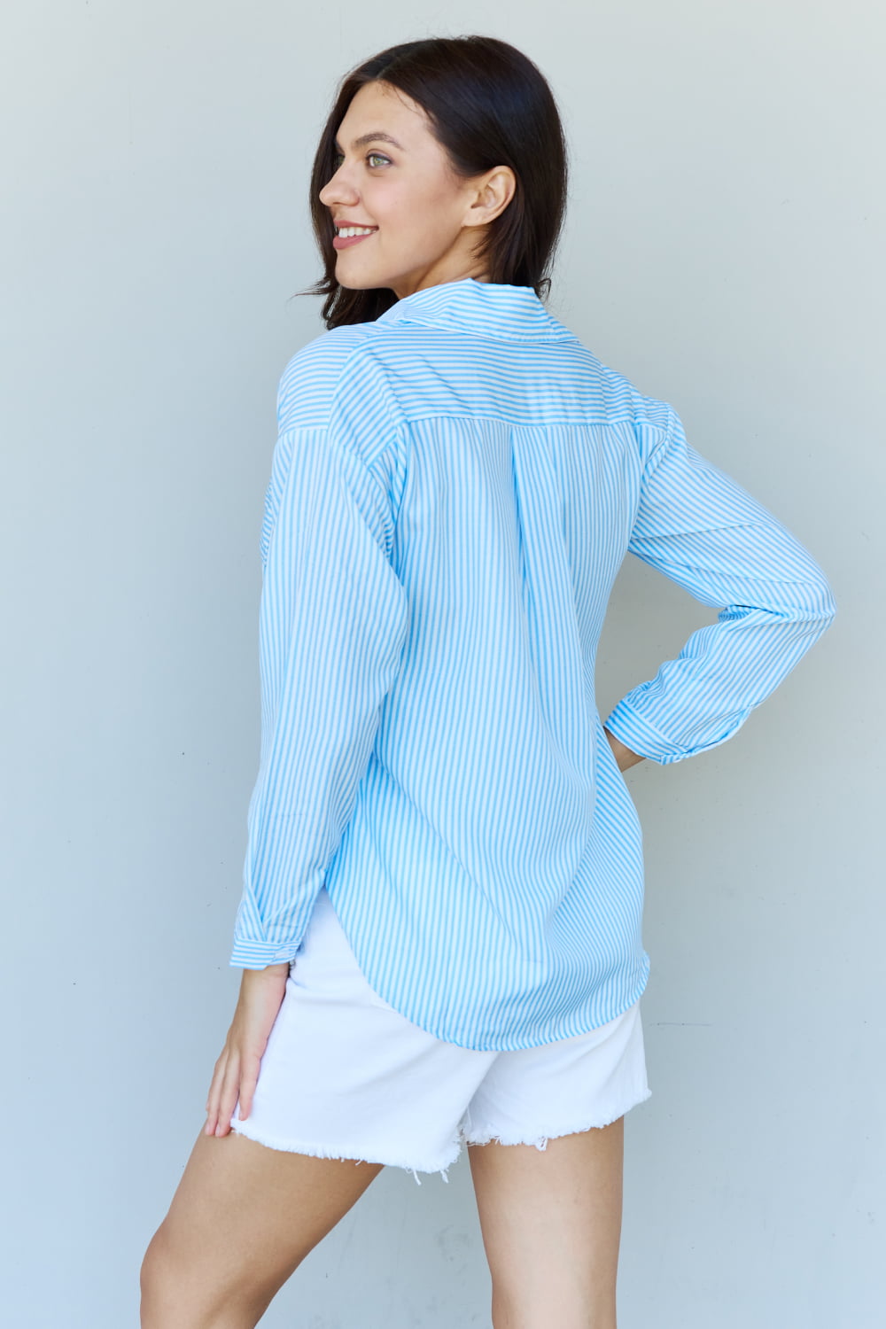 Doublju She Means Business Striped Button Down Shirt Top-Trendsi-[option4]-[option5]-[option6]-[option7]-[option8]-Shop-Boutique-Clothing-for-Women-Online