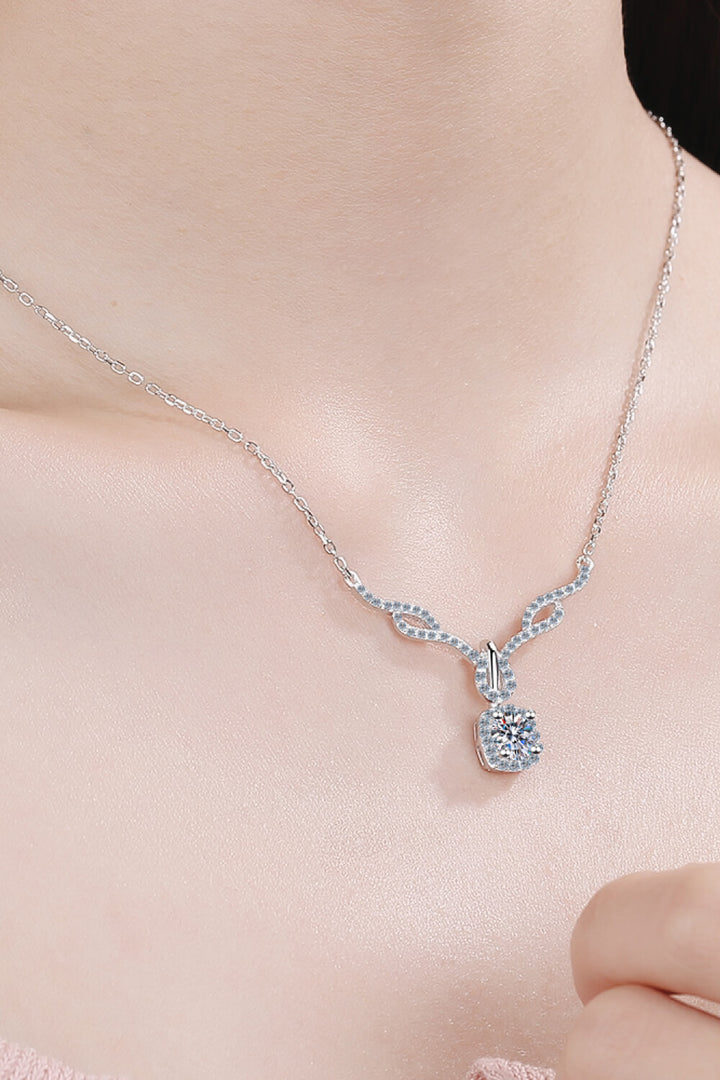 Right On Trend Moissanite Pendant Necklace-Trendsi-Silver-One Size-[option4]-[option5]-[option6]-[option7]-[option8]-Shop-Boutique-Clothing-for-Women-Online