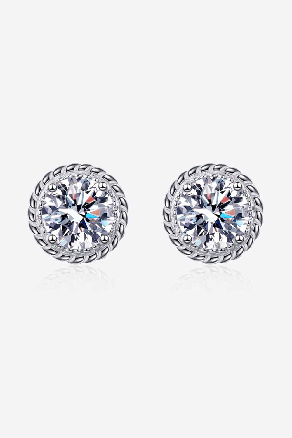 2 Carat Moissanite 925 Sterling Silver Stud Earrings-Trendsi-Silver-One Size-[option4]-[option5]-[option6]-[option7]-[option8]-Shop-Boutique-Clothing-for-Women-Online