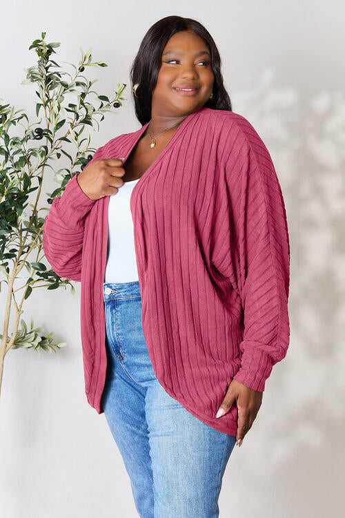 Basic Bae Ribbed Cocoon Cardigan-Trendsi-[option4]-[option5]-[option6]-[option7]-[option8]-Shop-Boutique-Clothing-for-Women-Online