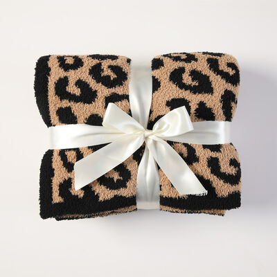 Cuddley Leopard Decorative Throw Blanket-Trendsi-Black-One Size-[option4]-[option5]-[option6]-[option7]-[option8]-Shop-Boutique-Clothing-for-Women-Online