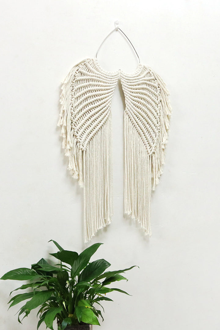 Macrame Angel Wings Wall Hanging-Trendsi-Cream-One Size-[option4]-[option5]-[option6]-[option7]-[option8]-Shop-Boutique-Clothing-for-Women-Online