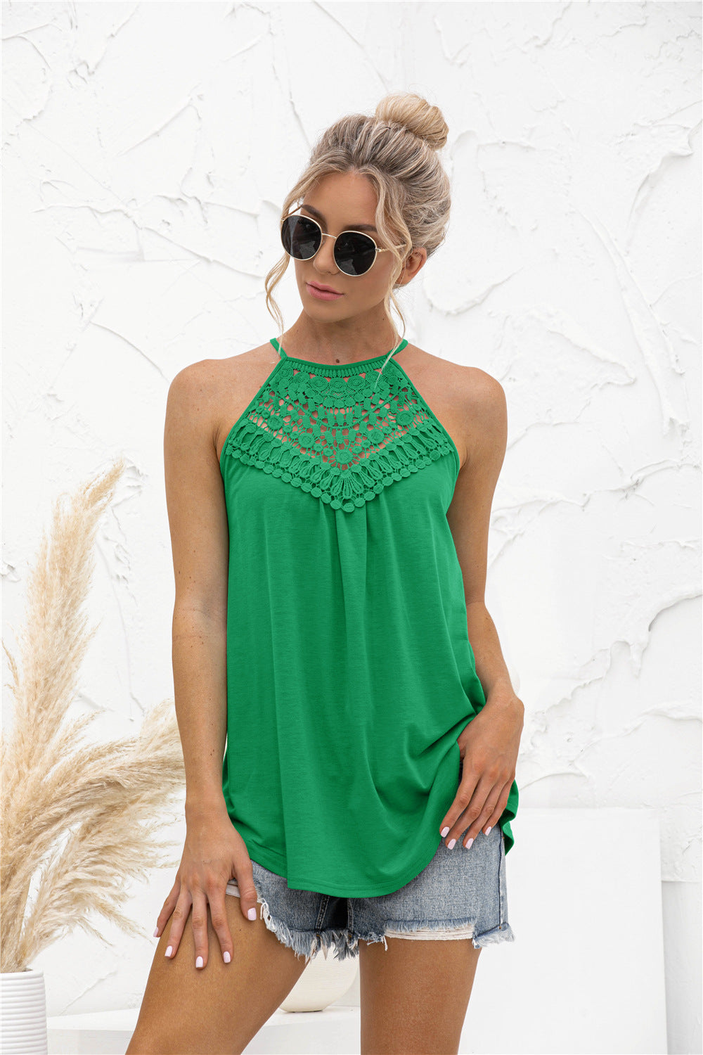 Halter Crochet Tank Top-Trendsi-Green-S-[option4]-[option5]-[option6]-[option7]-[option8]-Shop-Boutique-Clothing-for-Women-Online