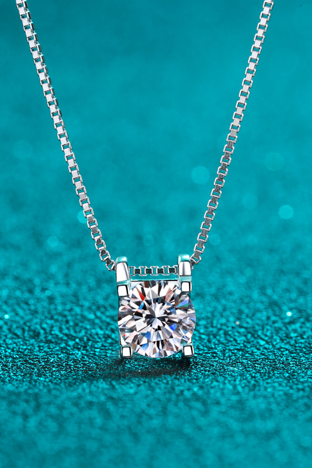 1 Carat Moissanite 925 Sterling Silver Chain Necklace-Trendsi-Silver-One Size-[option4]-[option5]-[option6]-[option7]-[option8]-Shop-Boutique-Clothing-for-Women-Online