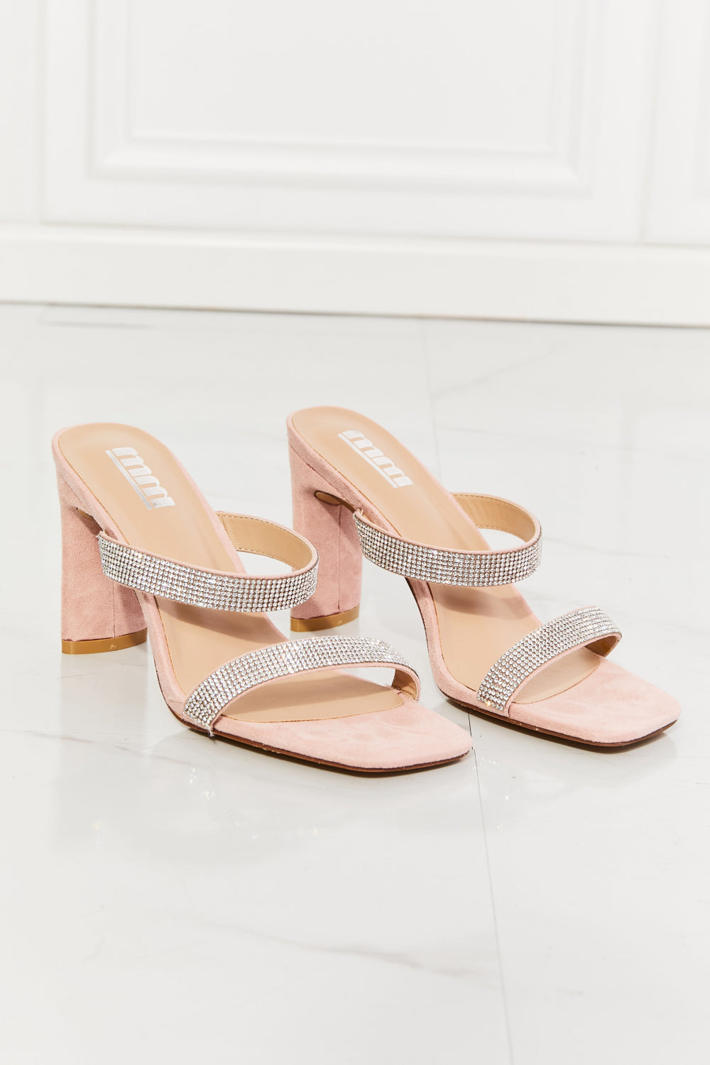 MMShoes Leave A Little Sparkle Rhinestone Block Heel Sandal in Pink-Trendsi-[option4]-[option5]-[option6]-[option7]-[option8]-Shop-Boutique-Clothing-for-Women-Online