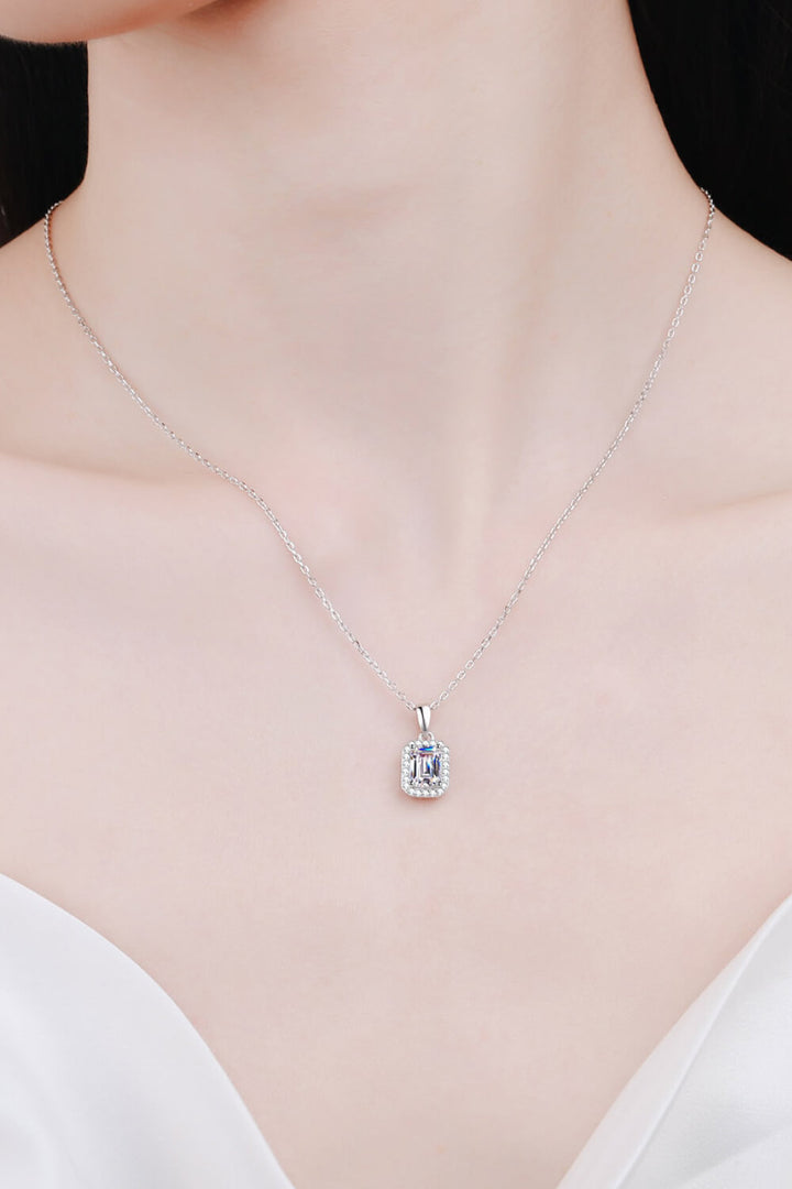 Square Moissanite Pendant Chain Necklace-Trendsi-Silver-One Size-[option4]-[option5]-[option6]-[option7]-[option8]-Shop-Boutique-Clothing-for-Women-Online