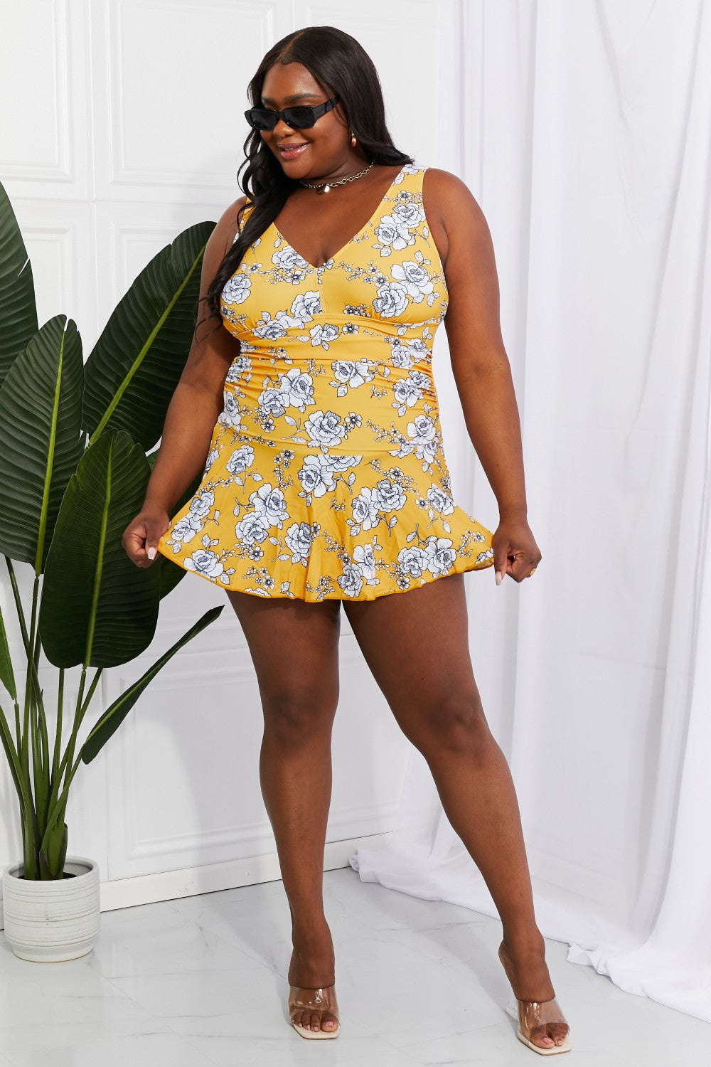 Marina West Swim Full Size Clear Waters Swim Dress in Mustard-Trendsi-[option4]-[option5]-[option6]-[option7]-[option8]-Shop-Boutique-Clothing-for-Women-Online