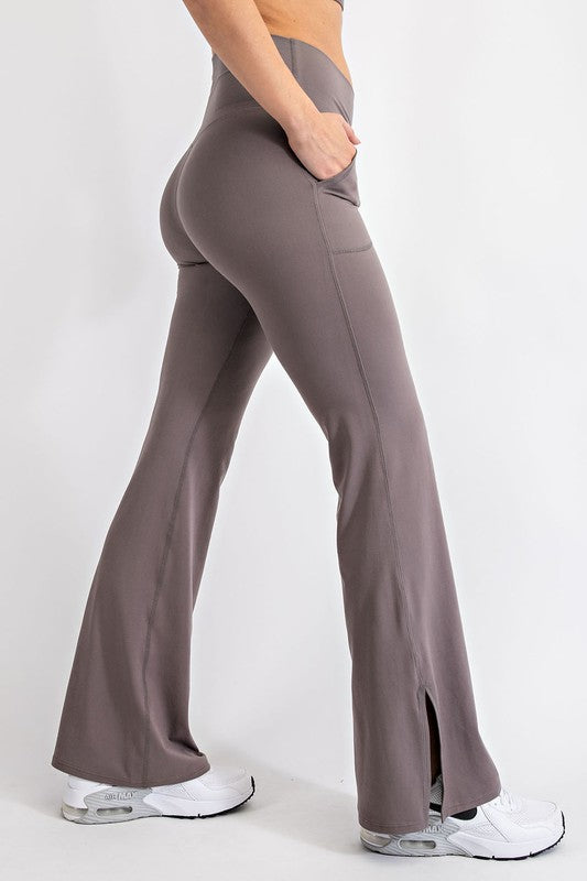 Rae Mode Plus Size V Waist Flared Yoga Pants-Rae Mode-[option4]-[option5]-[option6]-[option7]-[option8]-Shop-Boutique-Clothing-for-Women-Online