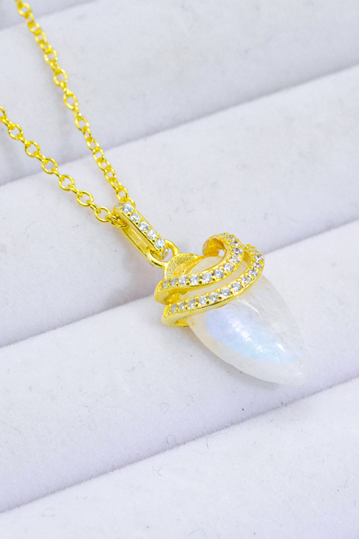 18K Gold-Plated Moonstone Pendant Necklace-Trendsi-[option4]-[option5]-[option6]-[option7]-[option8]-Shop-Boutique-Clothing-for-Women-Online