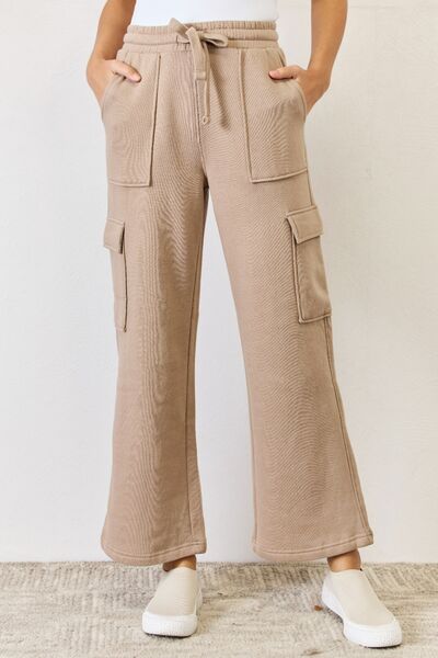 RISEN High Waist Cargo Wide Leg Pants-Trendsi-Sand-S-[option4]-[option5]-[option6]-[option7]-[option8]-Shop-Boutique-Clothing-for-Women-Online