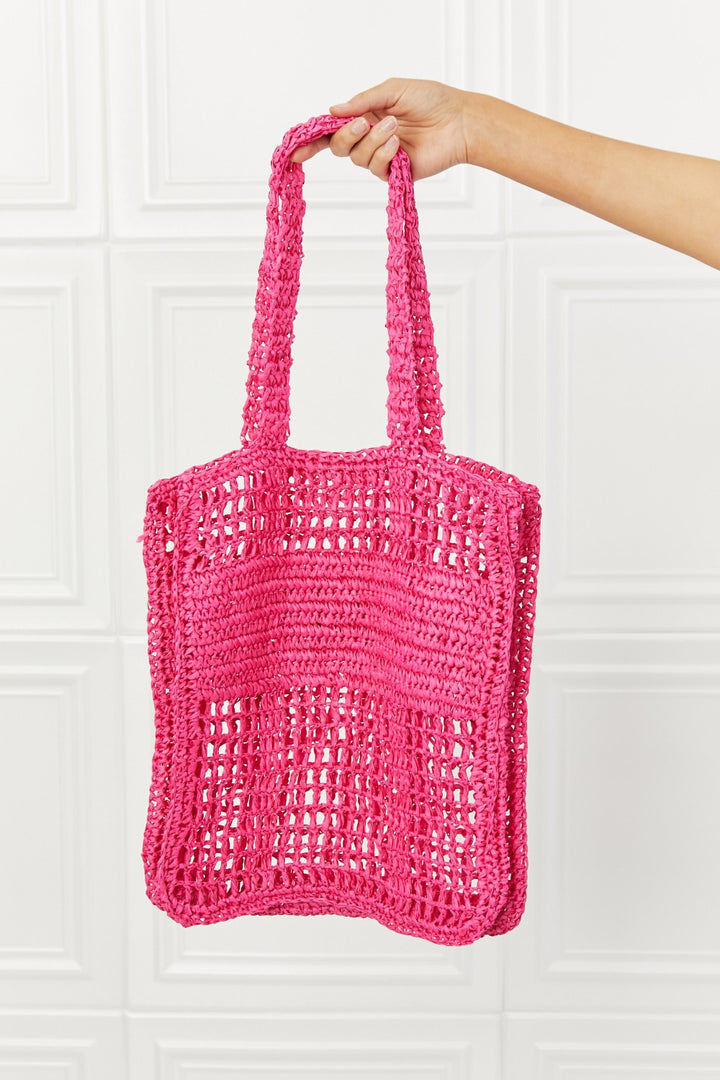 Fame Tropic Babe Staw Tote Bag-Trendsi-Hot Pink-One Size-[option4]-[option5]-[option6]-[option7]-[option8]-Shop-Boutique-Clothing-for-Women-Online