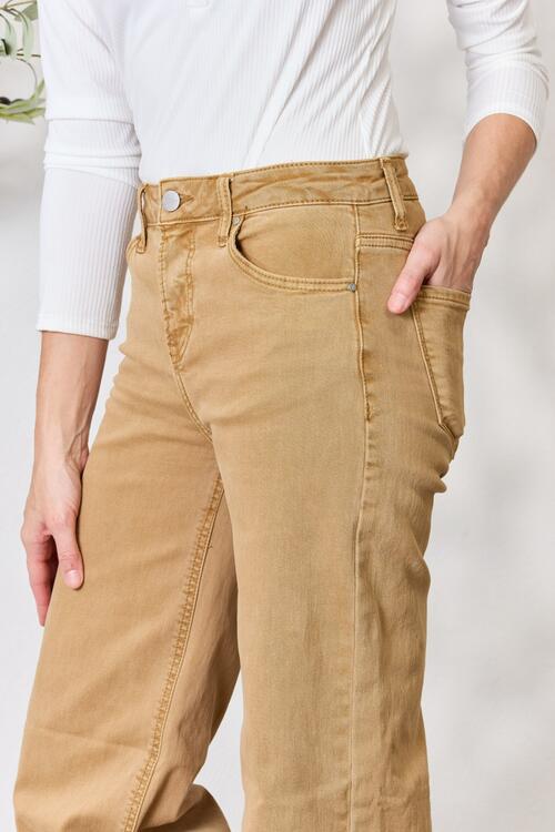 RISEN Fringe Hem Wide Leg Jeans-Trendsi-[option4]-[option5]-[option6]-[option7]-[option8]-Shop-Boutique-Clothing-for-Women-Online