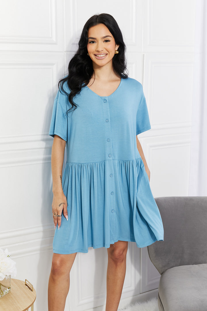 Yelete Oh Sweet Spring Button Up Flare Dress-Trendsi-Sky Blue-S-[option4]-[option5]-[option6]-[option7]-[option8]-Shop-Boutique-Clothing-for-Women-Online