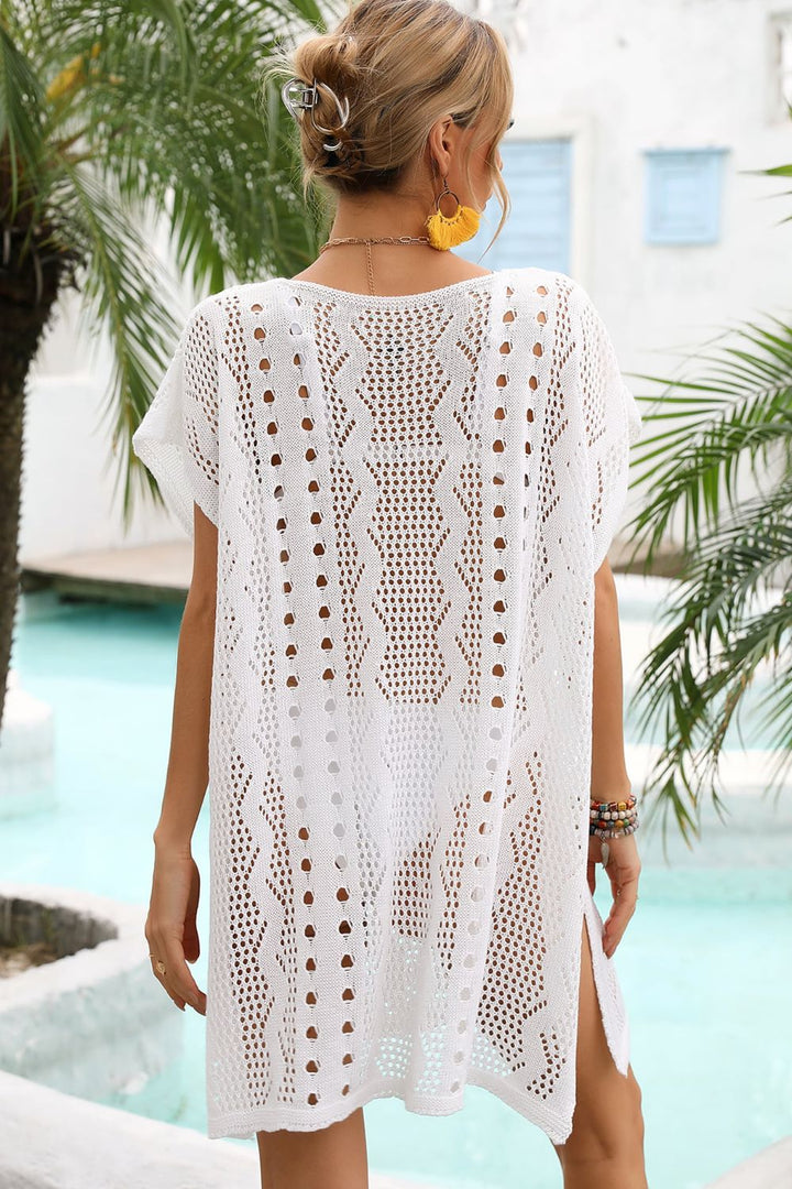 Openwork Plunge Dolman Sleeve Cover-Up Dress-Trendsi-[option4]-[option5]-[option6]-[option7]-[option8]-Shop-Boutique-Clothing-for-Women-Online